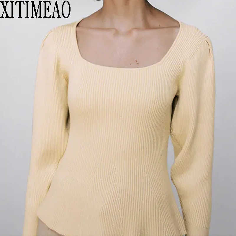 ZA Women Cropped Pullovers Square Neck Long Sleeve Slim Jumper Knitted Sweater Fashion Korean Version A-line hem Tops Cloth 210602, As picture
ZA Women Cropped Pullovers Square Neck Long Sleeve Slim Jumper Knitted Sweater Fashion Korean Version A-line hem Tops Cloth 210602, As picture