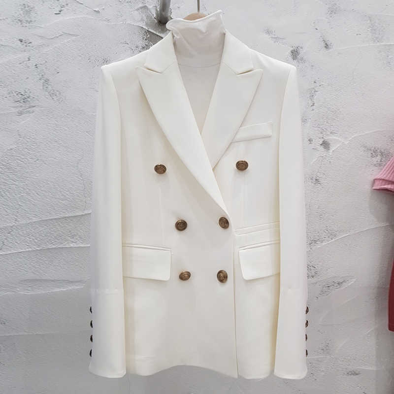 Women's suit jacket autumn Korean version of the self-cultivation double-breasted long section small fashion women's 210527
Women's suit jacket autumn Korean version of the self-cultivation double-breasted long section small fashion women's 210527