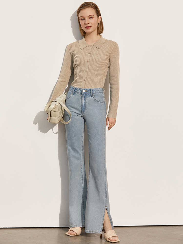 Minimalism Spring Women's Sweater Tops Causal Solid Lapel Slim Fit Women Pullover Single Breasted Female Cardigan 12140256 210527