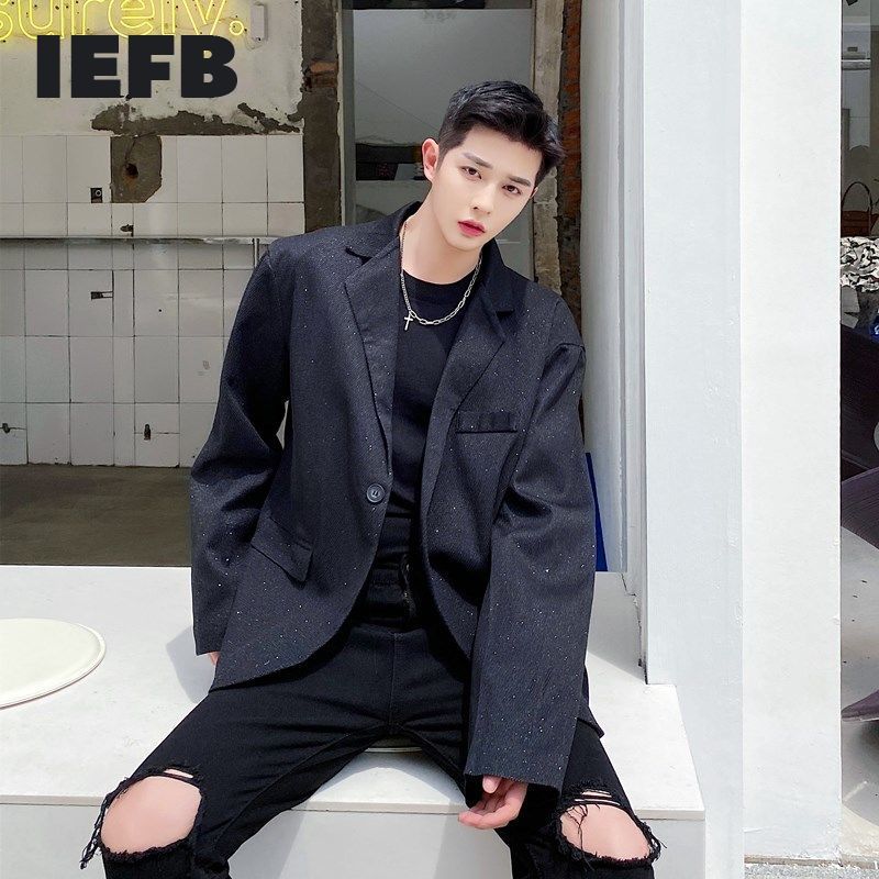 IEFB /men's wear design black suit coat for male spring bright fabric loose big size single button blazers 9Y4123 210524
IEFB /men's wear design black suit coat for male spring bright fabric loose big size single button blazers 9Y4123 210524
