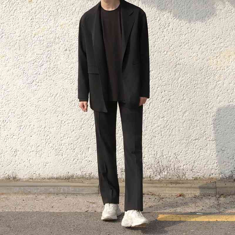 IEFB men's loose straight suit pants mens Korean fashion wide leg pants casual basic tend black trousers Spring Autumn 9Y4527 210524