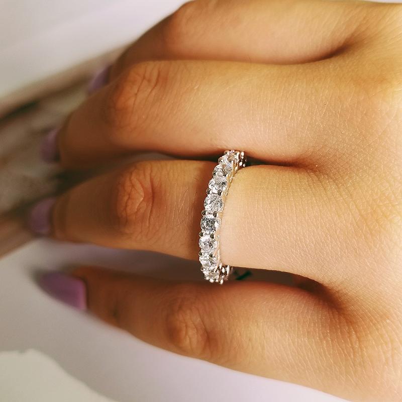 Cluster Rings Solid Real 925 Sterling Silver 3mm Zircon Eternity Wedding Band For Women Anniversary Gift Jewelry Sepcial Unique R1996S
Cluster Rings Solid Real 925 Sterling Silver 3mm Zircon Eternity Wedding Band For Women Anniversary Gift Jewelry Sepcial Unique R1996S