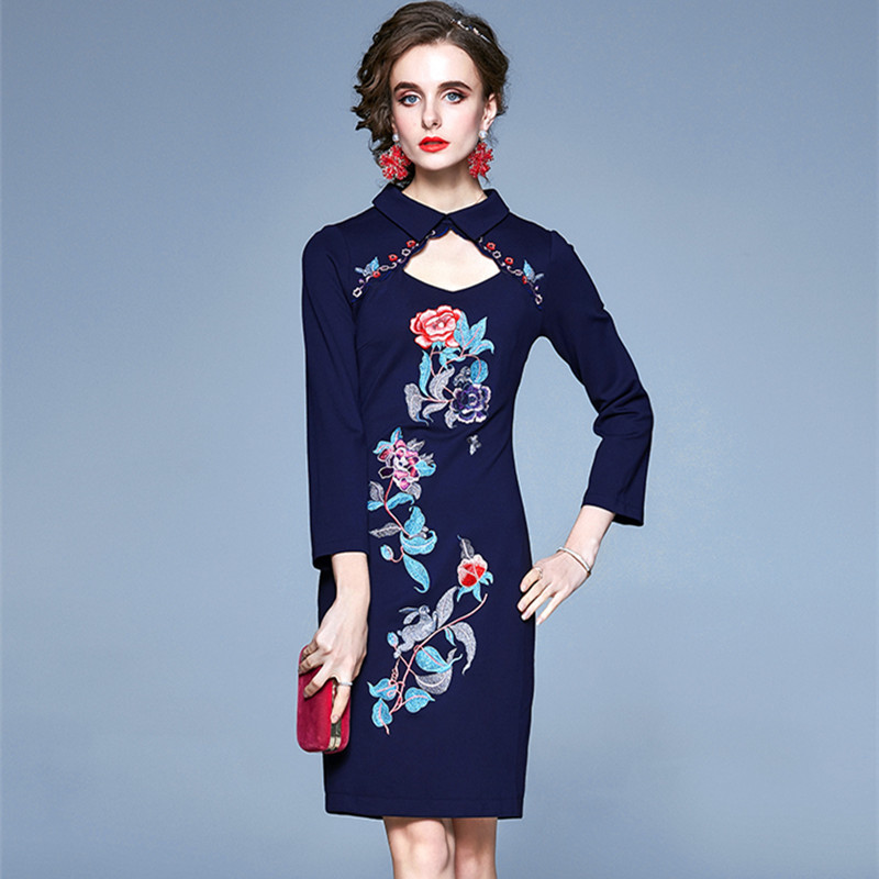 Hollow Out Collar One-piece Dress Women Vintage Floral Embroidery Party Dress Female Wrist Sleeve Elegant Autumn Dresses, Black;gray
Hollow Out Collar One-piece Dress Women Vintage Floral Embroidery Party Dress Female Wrist Sleeve Elegant Autumn Dresses, Black;gray