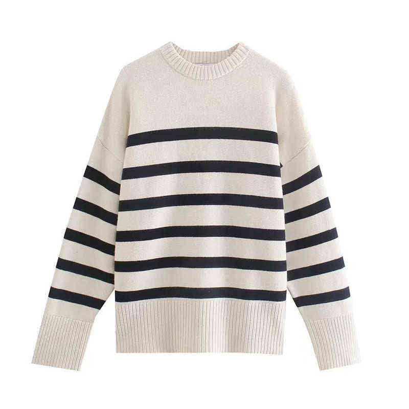 TRAF Za Striped Sweater Woman Knitted Sweater Pullover Women Autumn Long Sleeve Top Fashion Preppy Warm Women's Jumper 211224
TRAF Za Striped Sweater Woman Knitted Sweater Pullover Women Autumn Long Sleeve Top Fashion Preppy Warm Women's Jumper 211224