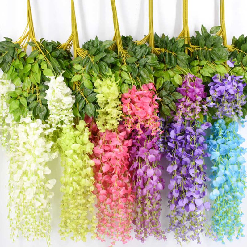 12PCS 110cm Ceiling Hanging Artifical Flowers Wedding Decoration Wisteria Flower Caneartificial Plants Faux Flowers2197608