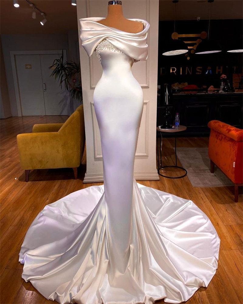 Pearls Chic White Mermaid Evening Dresses Sleeveless Portrait Party Gowns Women Prom Dress Floor Length Graceful Robe De Soriee, Champagne
Pearls Chic White Mermaid Evening Dresses Sleeveless Portrait Party Gowns Women Prom Dress Floor Length Graceful Robe De Soriee, Champagne