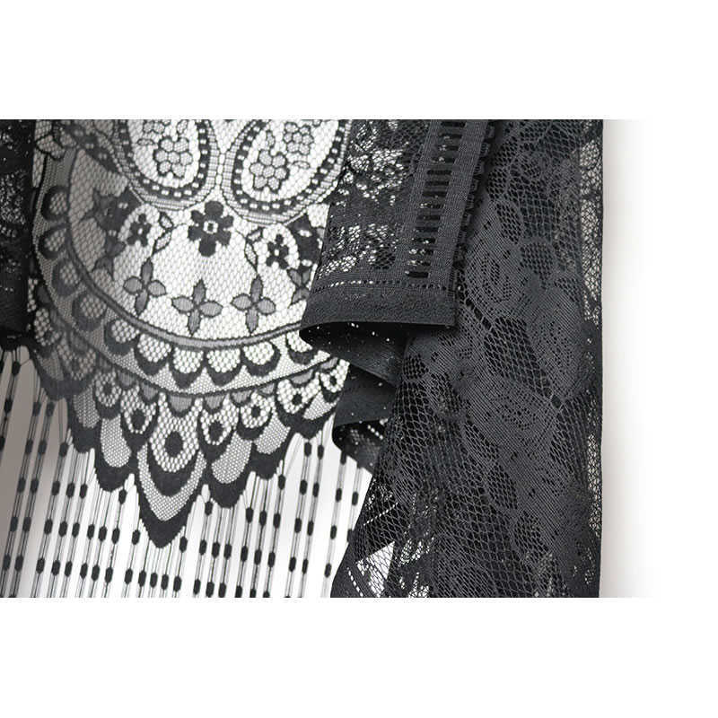 XITAO Sexy Lace Cardigan Women Vest Casual Hollow Out Perspective Plus Size Irregular Long Beach Elegant Korean Tops XWW2841 210819
