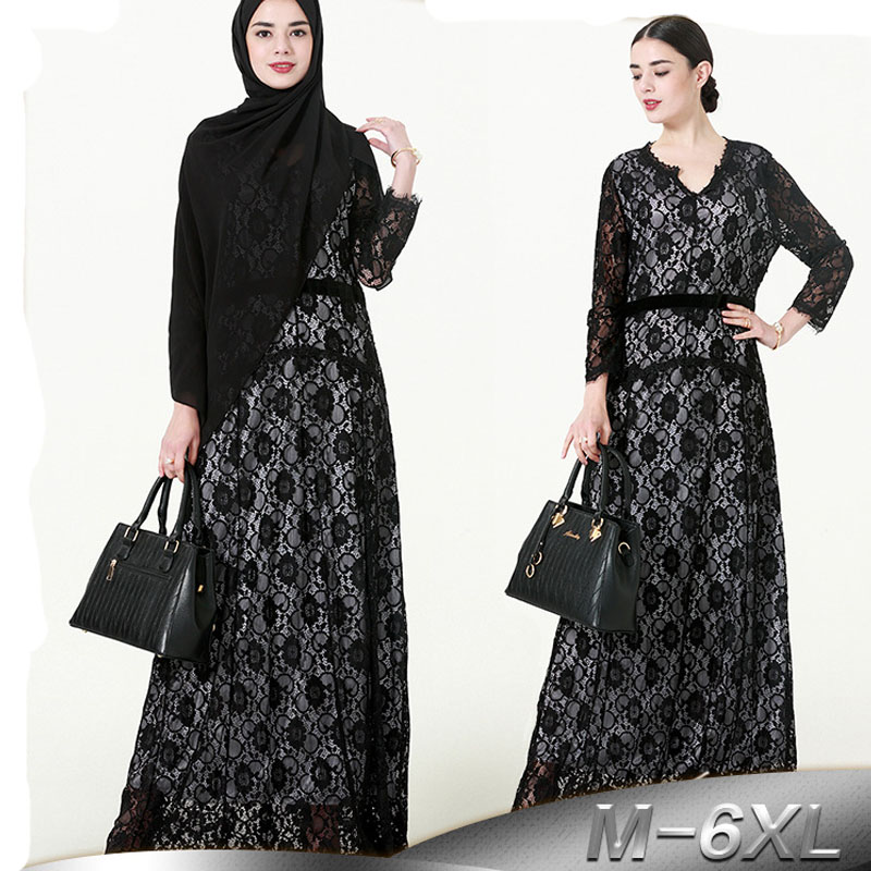 Plus Size Lace Abaya Kaftan Dubai Arabic Muslim Hijab Dress Vestidos Qatar Jilbab Hijab Dresses Turkish Elbise Islamic Clothing
Plus Size Lace Abaya Kaftan Dubai Arabic Muslim Hijab Dress Vestidos Qatar Jilbab Hijab Dresses Turkish Elbise Islamic Clothing