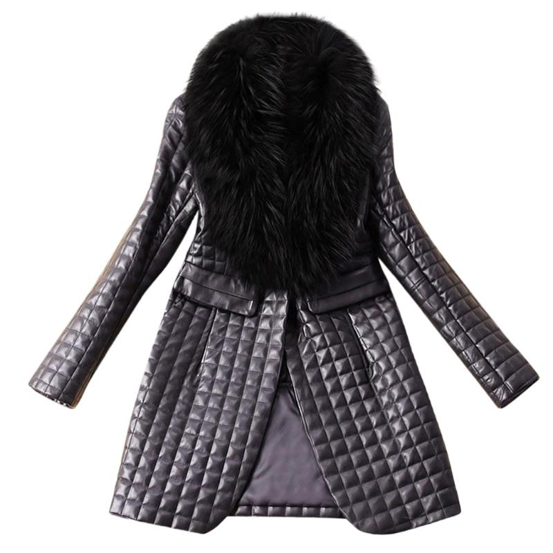 Women's Fur & Faux Women Winter Leather Coats Solid Long Sleeve Coat Jacket Outerwear Fashion Elegant Overcoat Casaco Feminino 2021 #40