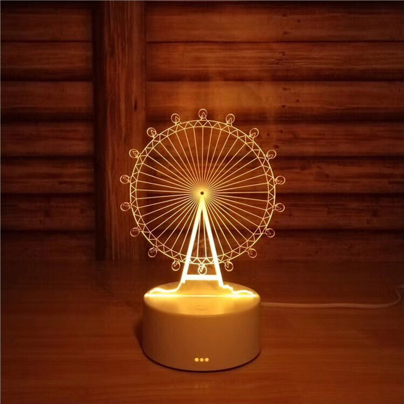 Light 3D Small Night-light Desk Lamp Gift Lamp USB Touch Remote Control Originality Cozy Bedside Lamp New Xiaoxiong 7 colour