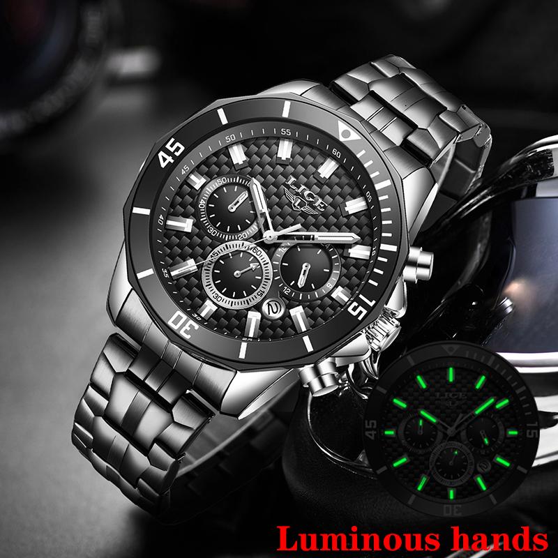 Wristwatches LIGE 2021 Fashion Stainless Steel Mens Watches Top Business Luminous Chronograph Quartz Watch Men Relogio Masculin, Rose gold black
Wristwatches LIGE 2021 Fashion Stainless Steel Mens Watches Top Business Luminous Chronograph Quartz Watch Men Relogio Masculin, Rose gold black