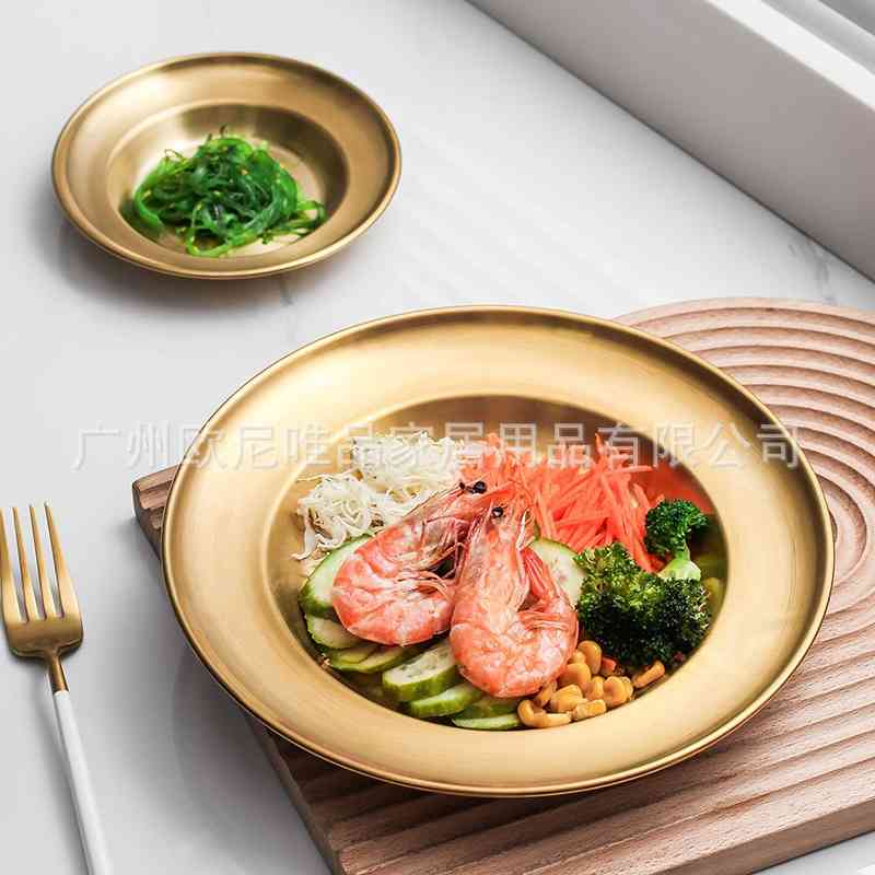 Stainless steel Western food spaghetti vegetable fruit salad French fries Korean barbecue round soup plate crayfish
Stainless steel Western food spaghetti vegetable fruit salad French fries Korean barbecue round soup plate crayfish
