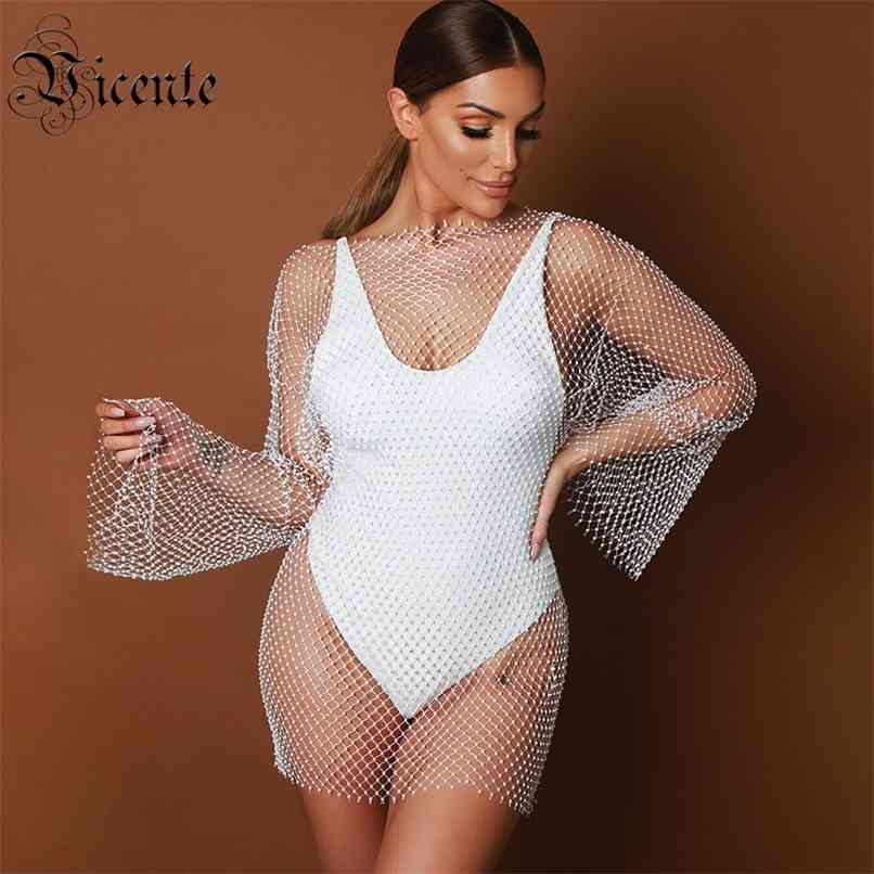 Arrival Sexy Fish Net Beads Embellished Long Sleeves O Neck Celebrity Party Club Wear Mini Dress 210520, White
Arrival Sexy Fish Net Beads Embellished Long Sleeves O Neck Celebrity Party Club Wear Mini Dress 210520, White