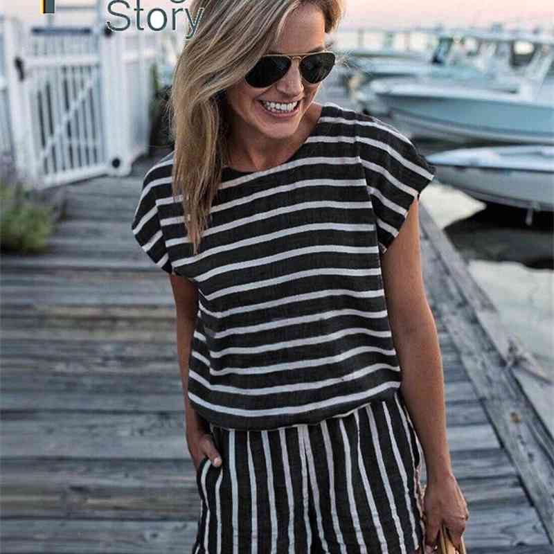 Striped Loose Playsuits Summer Rompers Womens Jumpsuit Shorts Bodysuit Casual Beach Short Sleeve Elegant Overalls for Women 210603, Pink
Striped Loose Playsuits Summer Rompers Womens Jumpsuit Shorts Bodysuit Casual Beach Short Sleeve Elegant Overalls for Women 210603, Pink