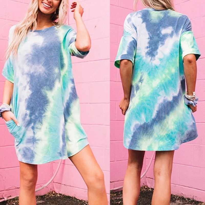 Loose Tie Dye Summer Women Dress Casual O-Neck Short Sleeve Korean Streetwear Lady Dresses With Pockets Plus Size W256 210526, Pciture color
Loose Tie Dye Summer Women Dress Casual O-Neck Short Sleeve Korean Streetwear Lady Dresses With Pockets Plus Size W256 210526, Pciture color