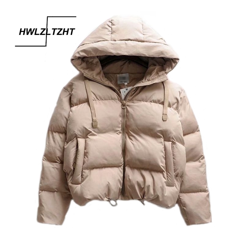 Winter Hooded Parkas Woman Warm Down Jacket Cotton Padded Large Size Coat Thicken Women Casual Puffer 211013