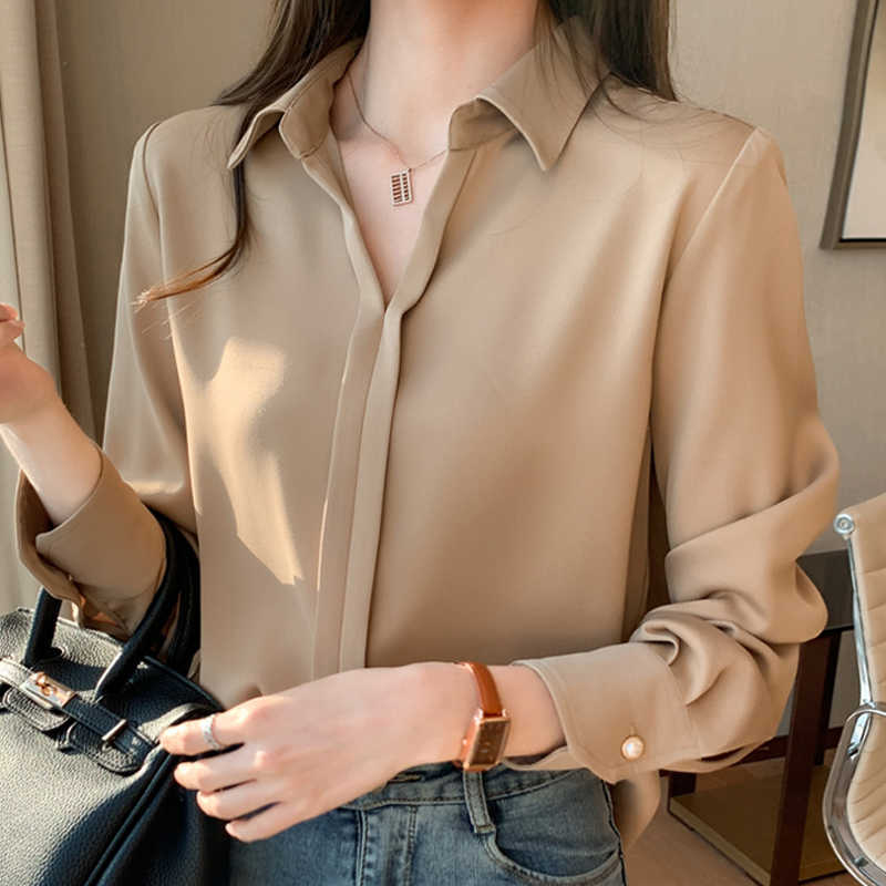 Long Sleeve Chiffon Blouse Shirt Blouse Women Blusas Mujer De Moda Turn Down Collar Office Blouse Tops Women Blouses E267 210602, Beige
Long Sleeve Chiffon Blouse Shirt Blouse Women Blusas Mujer De Moda Turn Down Collar Office Blouse Tops Women Blouses E267 210602, Beige