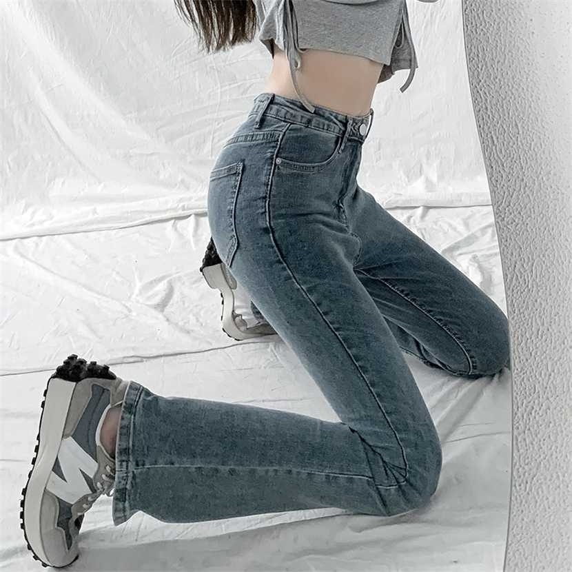 Jean Solid Blue Sexy Slimhigh Waist Jean Simple Ladies Full Length Mom Cowboy Denim Flared Pants Mujer Spring 220120, White
Jean Solid Blue Sexy Slimhigh Waist Jean Simple Ladies Full Length Mom Cowboy Denim Flared Pants Mujer Spring 220120, White