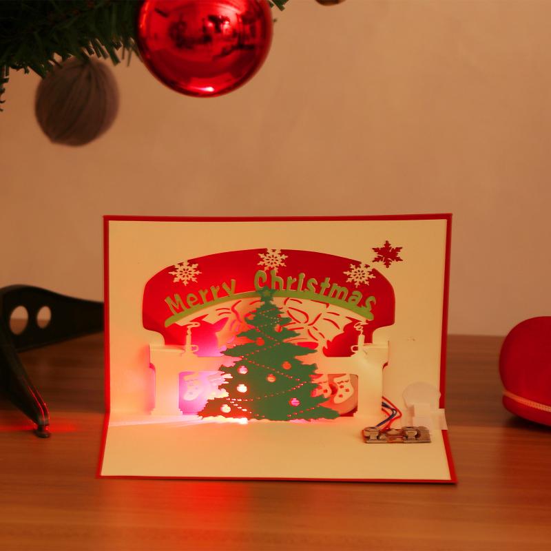 Greeting Cards Merry Christmas Card With Light&Music 3D UP Stereo Blessing Tree Friends Xmas Gifts Wishes Postcard
Greeting Cards Merry Christmas Card With Light&Music 3D UP Stereo Blessing Tree Friends Xmas Gifts Wishes Postcard