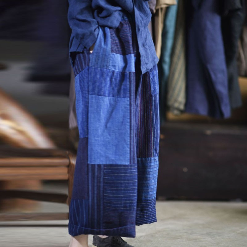 Johnature Autumn Winter Retro Patchwork Striped Pocket Elastic Waist Wide Leg Pants Leisure Women Ankle-length Pants 210521, Blue
Johnature Autumn Winter Retro Patchwork Striped Pocket Elastic Waist Wide Leg Pants Leisure Women Ankle-length Pants 210521, Blue