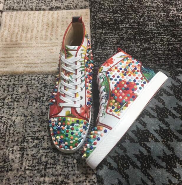 Homme Casual Sneakers Full Colorsful Spiked Red bottom high tops shoes men's studded flats genuine leather,luxury designs red-soles rubber lace-up trainers with box
Homme Casual Sneakers Full Colorsful Spiked Red bottom high tops shoes men's studded flats genuine leather,luxury designs red-soles rubber lace-up trainers with box