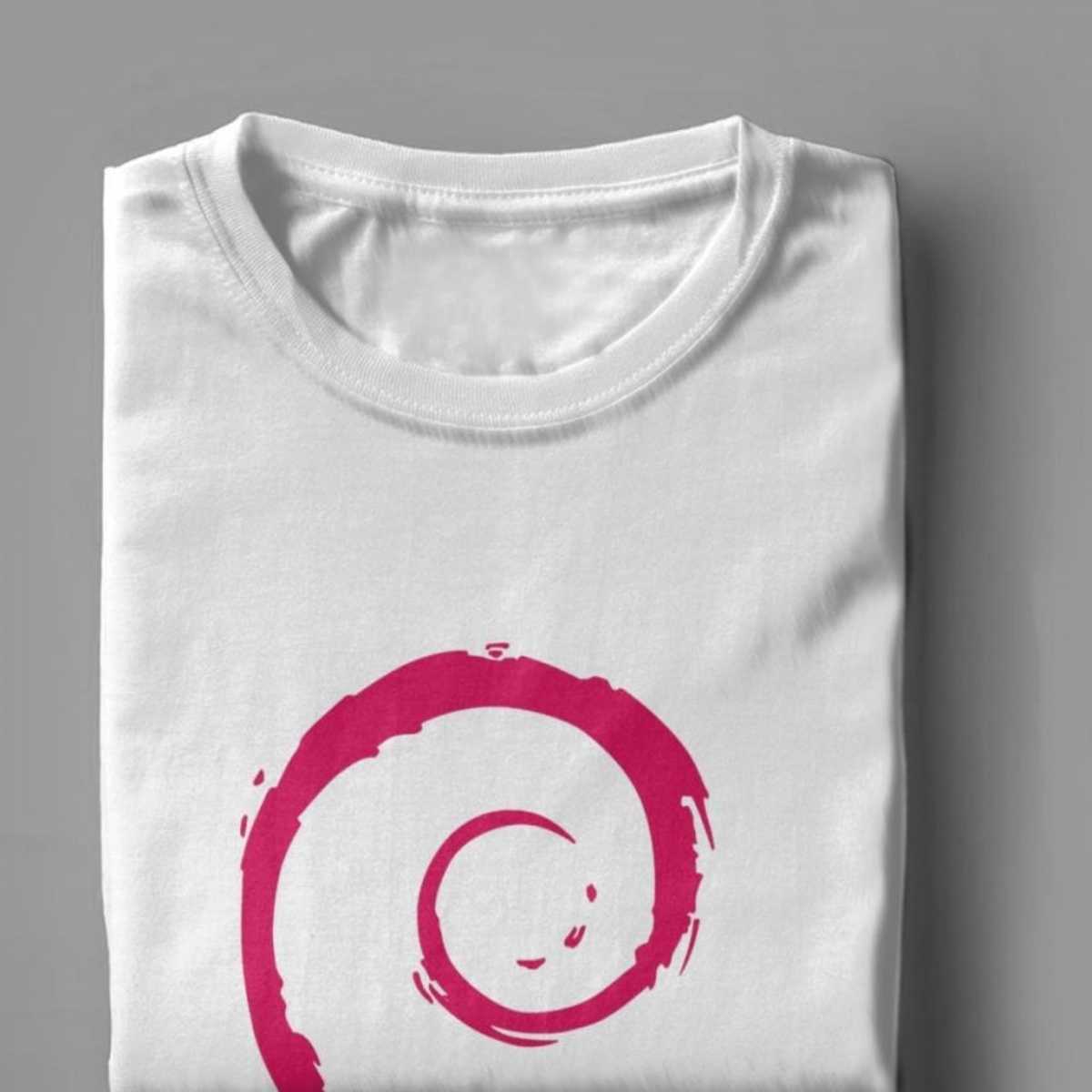 Debian Linux Tshirts Men Vintage Premium Cotton Tees Crewneck Fitness T Shirts Party Streetwear 210629