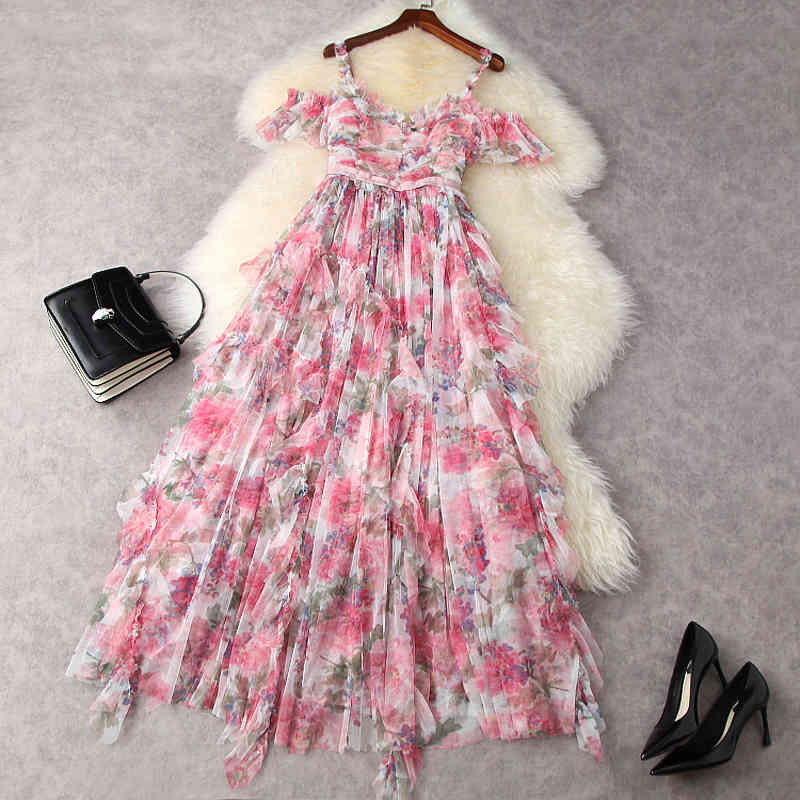 HIGH STREET est Designer Fashion Ruffles Spaghetti Strap Floral Printed Gauze Long Dress 210521, Purple
HIGH STREET est Designer Fashion Ruffles Spaghetti Strap Floral Printed Gauze Long Dress 210521, Purple