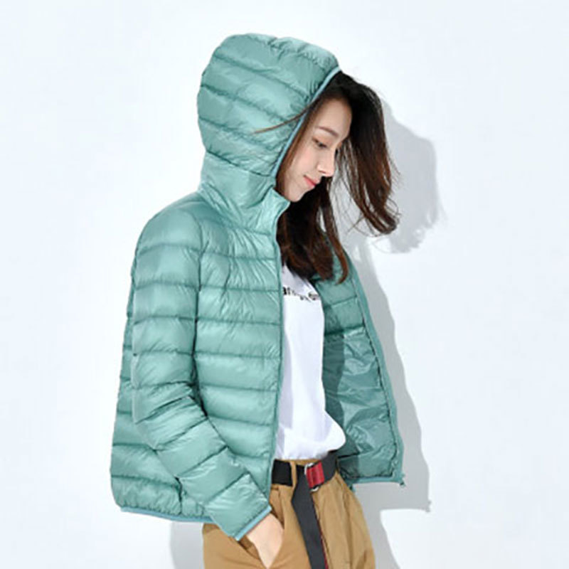 Women Winter Down Coat Ultra Light White Duck Jacket Slim Womens Puffer Portable Windproof D230 210512