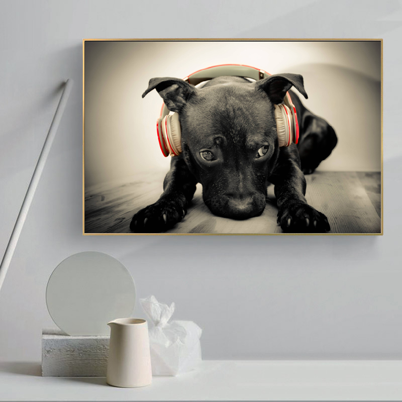 Modern Large Size Canvas Painting Funny Dog Poster Wall Art Animal Picture HD Printing For Living Room Bedroom Decoration