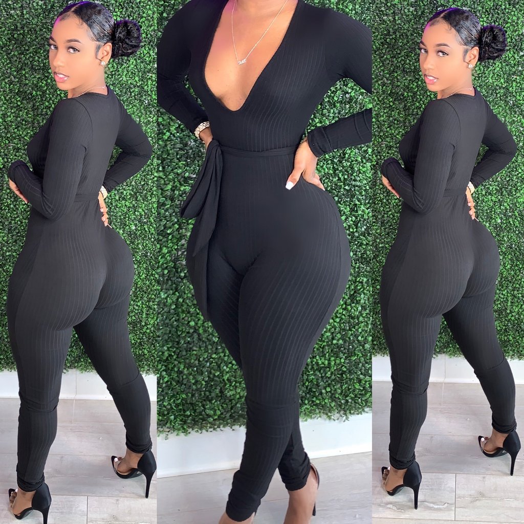 Womens Fashion One Piece Bodysuit Jumpsuit Sexy Long Sleeve Knit Playsuits Casual Body Suit Rompers V-Neck Outfits Tracksuit, Black
Womens Fashion One Piece Bodysuit Jumpsuit Sexy Long Sleeve Knit Playsuits Casual Body Suit Rompers V-Neck Outfits Tracksuit, Black