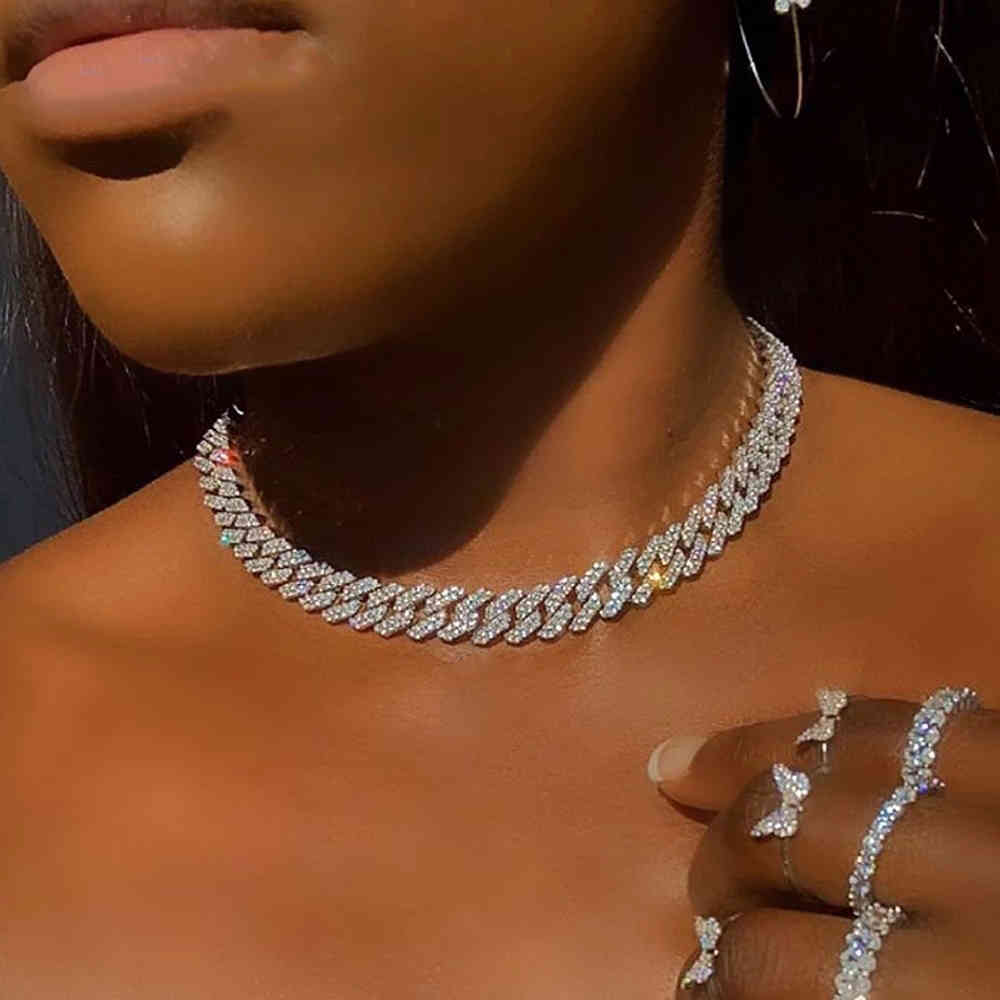 Punk 12/13/15MM Miami For Women Men Iced Out Shining Crystal Paved Cuban Link Chain Neckalce Hiphop Jewelry
Punk 12/13/15MM Miami For Women Men Iced Out Shining Crystal Paved Cuban Link Chain Neckalce Hiphop Jewelry