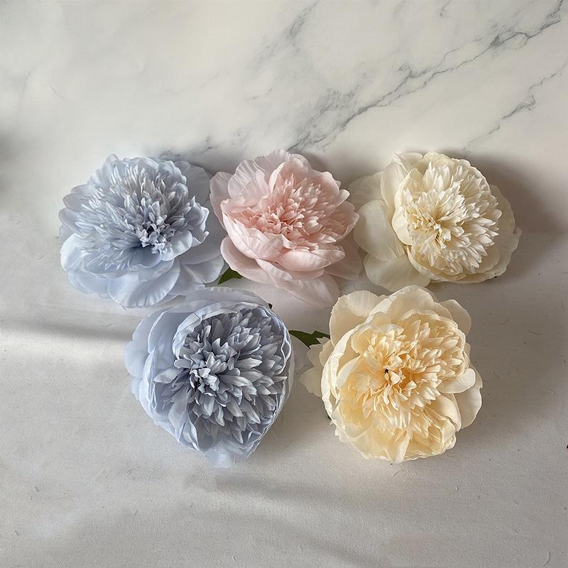 High Quality Peony Artificial Flower Head With Free Stem Silk Clothe Fake For Wedding Home Garden Decoration Decorative Flowers & Wreaths