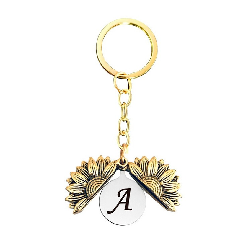 A Z English Letter Sunflower Locket Key Ring Ancient Gold Initial Keychain Holders Bag Hang for Women Men Fashion Jewelry Will and Sandy
A Z English Letter Sunflower Locket Key Ring Ancient Gold Initial Keychain Holders Bag Hang for Women Men Fashion Jewelry Will and Sandy