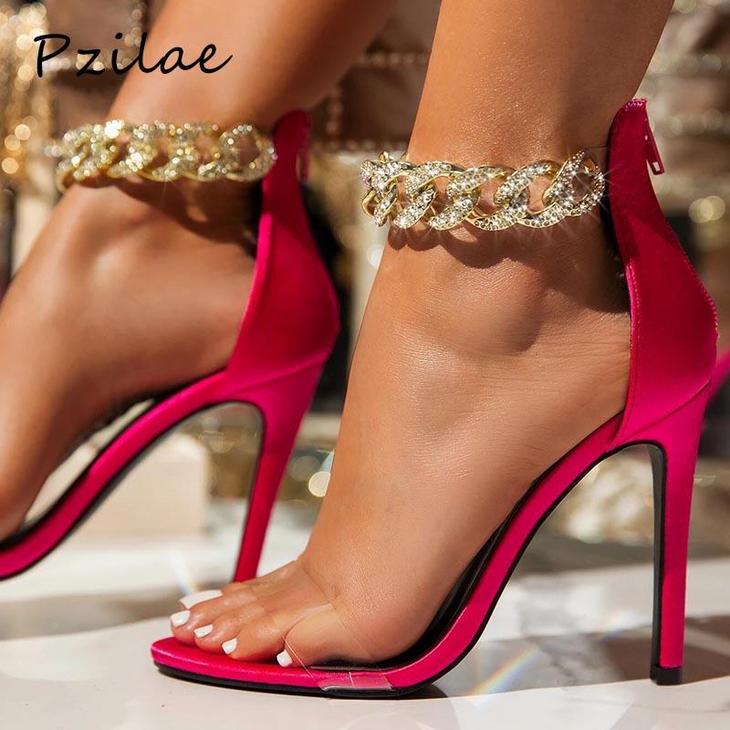 Sandals Pzilae 2021 Summer Crystal Chain Ankle Strap Women Sexy Open Toe High Heels Ladies Shoes Wedding Party Pumps Zipper, Black
Sandals Pzilae 2021 Summer Crystal Chain Ankle Strap Women Sexy Open Toe High Heels Ladies Shoes Wedding Party Pumps Zipper, Black