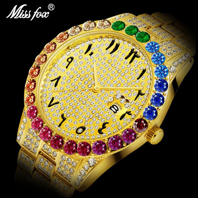Wristwatches Drop 2021 MISSFOX Arabic Watch Rainbow Diamond Bezel 18k Gold Men Oyster Perpetual Waterproof Golden Hour, Silver
Wristwatches Drop 2021 MISSFOX Arabic Watch Rainbow Diamond Bezel 18k Gold Men Oyster Perpetual Waterproof Golden Hour, Silver
