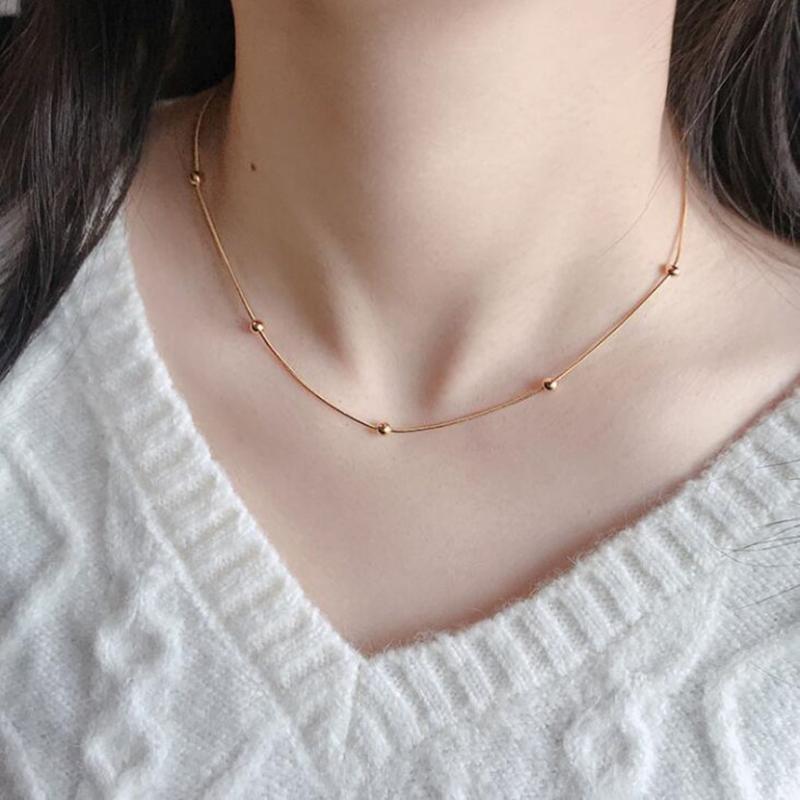 Stainless Steel Simple Charms Beaded Snake Bone Clavicle Chain Necklace For Women Fashion Fine Jewelry Party Gift Chains
Stainless Steel Simple Charms Beaded Snake Bone Clavicle Chain Necklace For Women Fashion Fine Jewelry Party Gift Chains