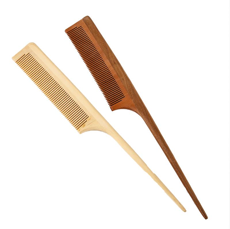 Hair Brushes Anti-Static Natural Peach Wood Combs Portable Salon Comb Rat Tail Brush Hairdressing Styling Tool Care