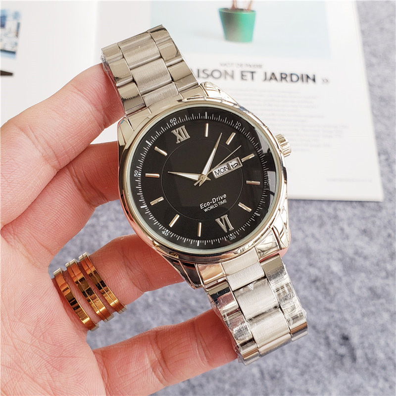 High quality quartz movement mens watch 44mm case stainless steel dateday double calendar wristwatch splash wateproof eco drive wristwatches, Slivery;brown
High quality quartz movement mens watch 44mm case stainless steel dateday double calendar wristwatch splash wateproof eco drive wristwatches, Slivery;brown