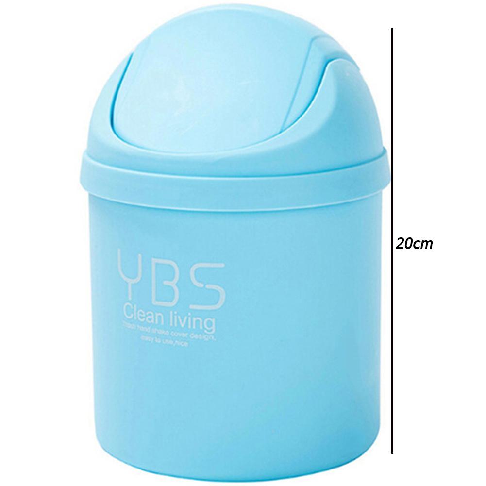 Mini Waste Bin Desktop Home Garbage Basket Table Trash Can Swing with Lid Creative Office Household Mini Trash Can