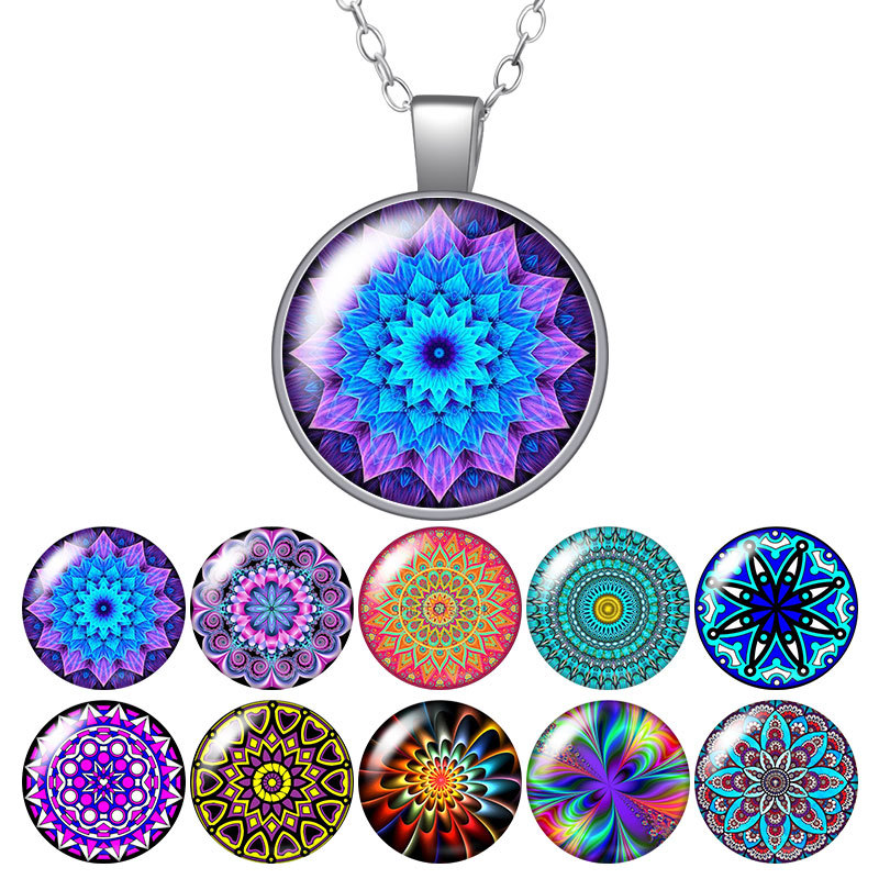 Magical Colorful Patterns Flowers Love Round Pendant Necklace 25mm Glass Cabochon Silver Plated Jewelry Women Birthday Gift 50cm
Magical Colorful Patterns Flowers Love Round Pendant Necklace 25mm Glass Cabochon Silver Plated Jewelry Women Birthday Gift 50cm