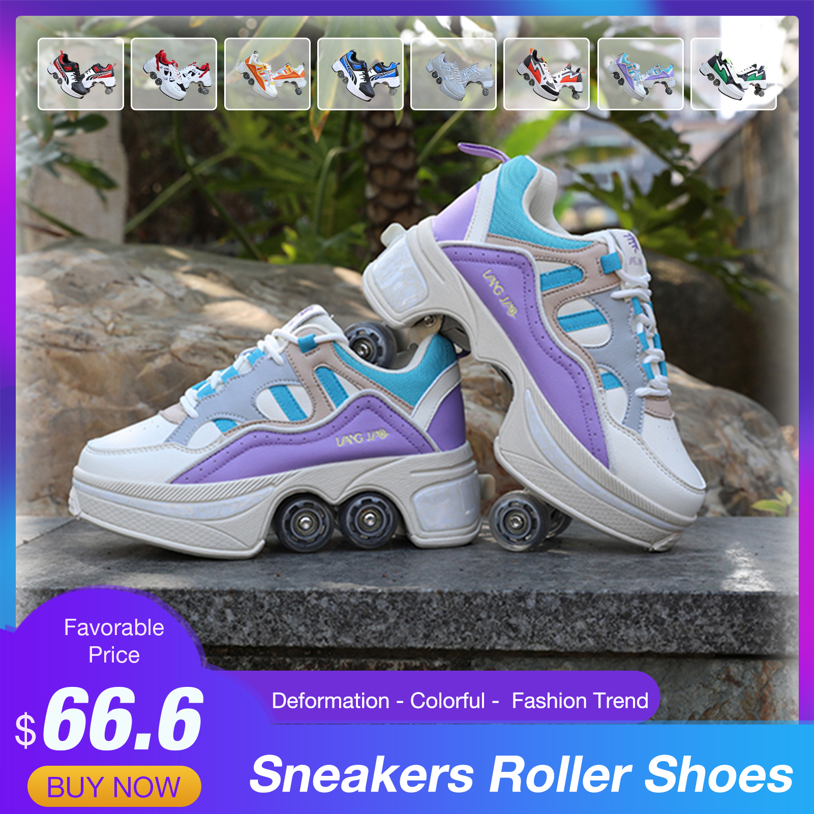 Deformation Sneakers Roller Shoes Colorful Roller Skate Shoes Fashion Trend For Unisex Children Parkour Running Skating Shoes, 05
Deformation Sneakers Roller Shoes Colorful Roller Skate Shoes Fashion Trend For Unisex Children Parkour Running Skating Shoes, 05