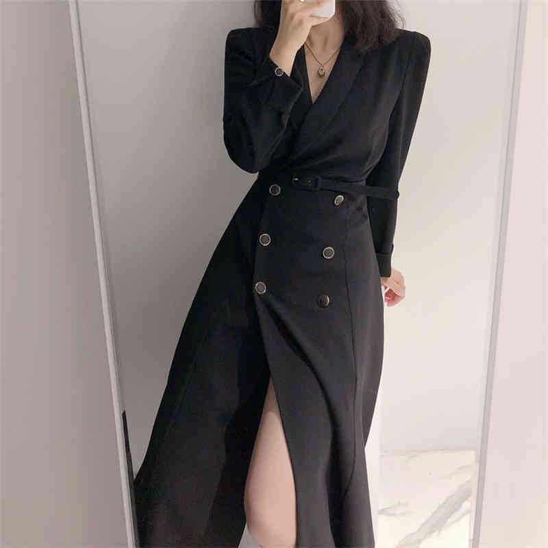 Windbreaker Minimalist Office Lady Outwear Elegant Solid Slim High Quality All Match Long Trench Coats 210421