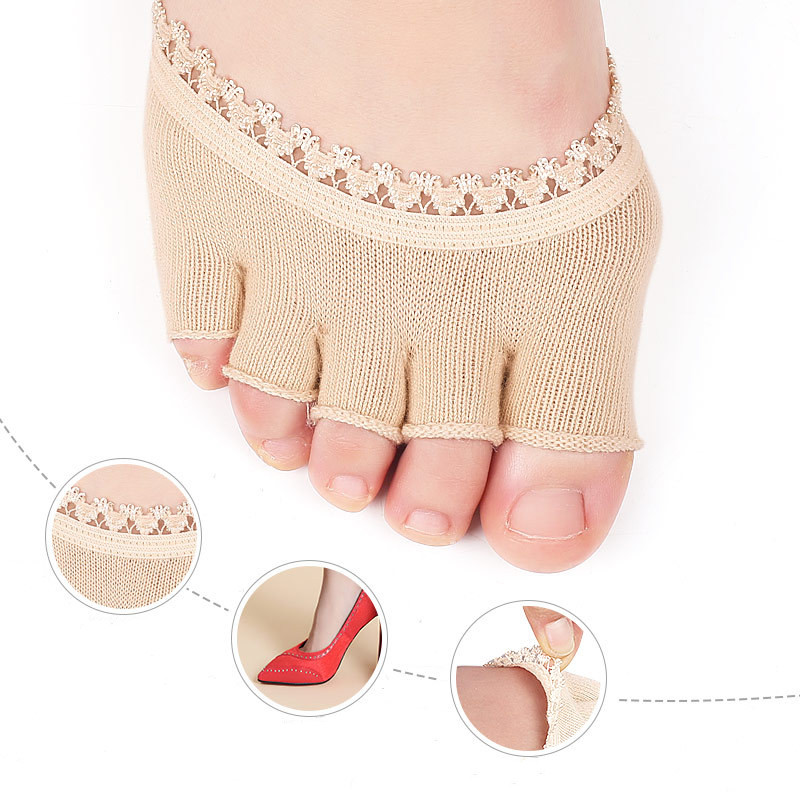 Lace Five-finger Forefoot Pad Thin Shallow Mouth Invisible Foot Pad High Heel Insoles Comfortable Anti-wear Shoe Insoles Insert, White;pink 
Lace Five-finger Forefoot Pad Thin Shallow Mouth Invisible Foot Pad High Heel Insoles Comfortable Anti-wear Shoe Insoles Insert, White;pink
