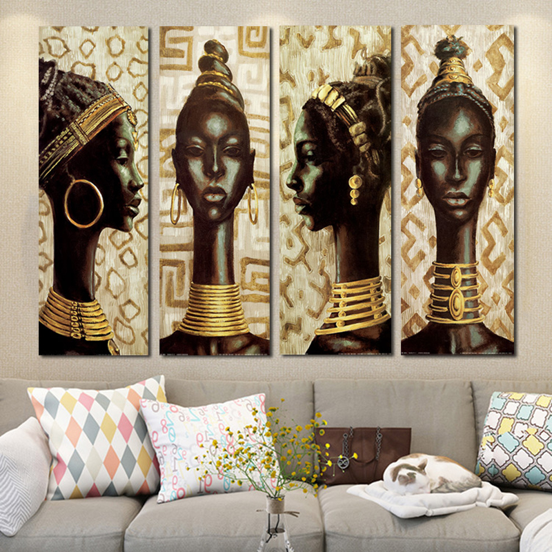 African Black Woman Posters And Prints Canvas Painting Wall Art Pictures For Living Room Home Decoration NO FRAME