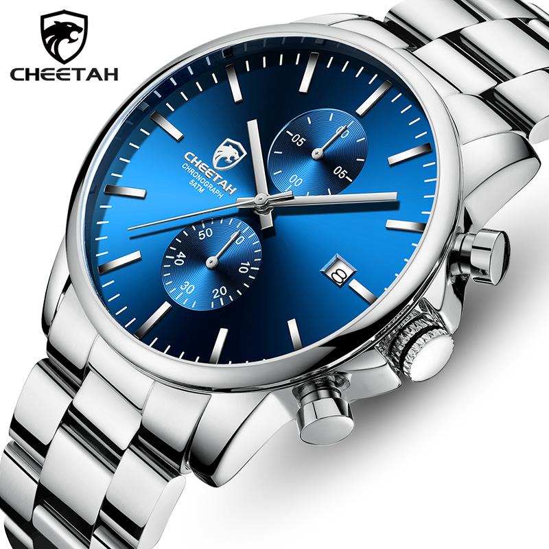Wristwatches Men Watch CHEETAH 2021 Mens Luxury Silver Blue Stainless Steel Watches Fashion Sport Waterproof Wristwatch Relogio Masculino, Black
Wristwatches Men Watch CHEETAH 2021 Mens Luxury Silver Blue Stainless Steel Watches Fashion Sport Waterproof Wristwatch Relogio Masculino, Black