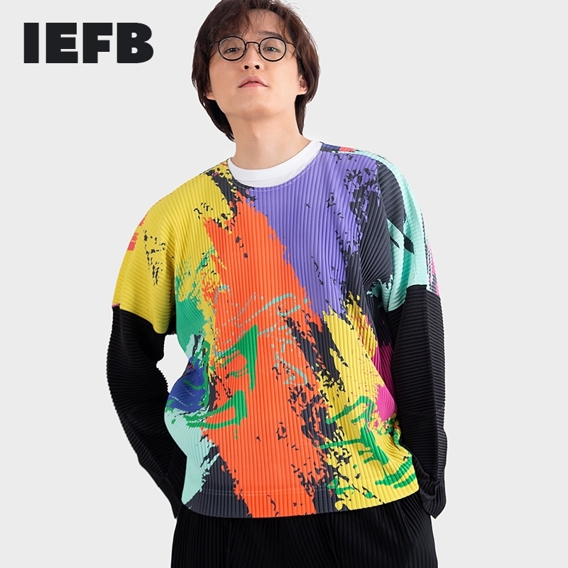 IEFB Men' High Quality Pleated T-shirts Long Sleeve Japanese Streetwear Fashion Color Graffiti Casual Loose Tops Y4884 210524, Grey
IEFB Men' High Quality Pleated T-shirts Long Sleeve Japanese Streetwear Fashion Color Graffiti Casual Loose Tops Y4884 210524, Grey