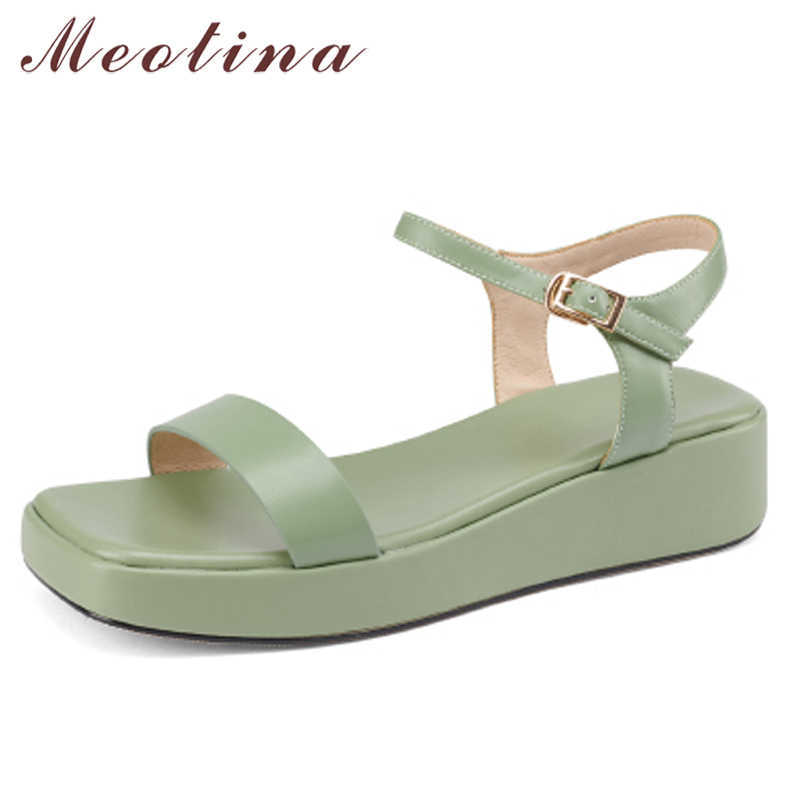 Meotina Sandals Shoes Women Natural Genuine Leather Sandals Flat Platform Sandals Square Toe Sheepskin Ladies Footwear Green 210608
Meotina Sandals Shoes Women Natural Genuine Leather Sandals Flat Platform Sandals Square Toe Sheepskin Ladies Footwear Green 210608