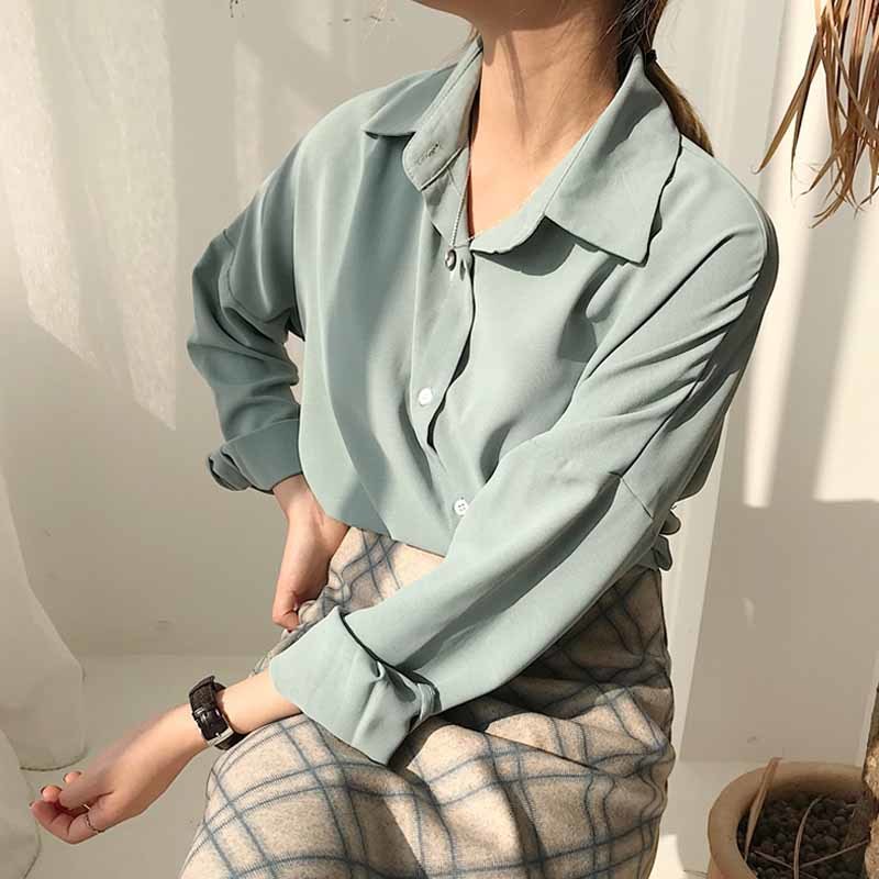 Summer Women's Blouse Solid Multi Colors Wild Pink Tops Lapel Single-breasted Elegant Casual Loose Feminine Blusa 9681 210518