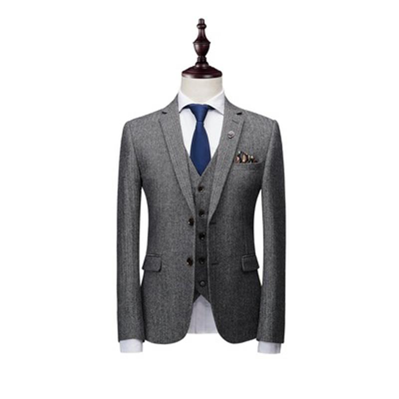 Men' Suits & Blazers Wool Herringbone Suit Three-piece Slim Fit Wedding Groom Tuxedo 3-piece Jacket Vest Pants Set, Black
Men' Suits & Blazers Wool Herringbone Suit Three-piece Slim Fit Wedding Groom Tuxedo 3-piece Jacket Vest Pants Set, Black