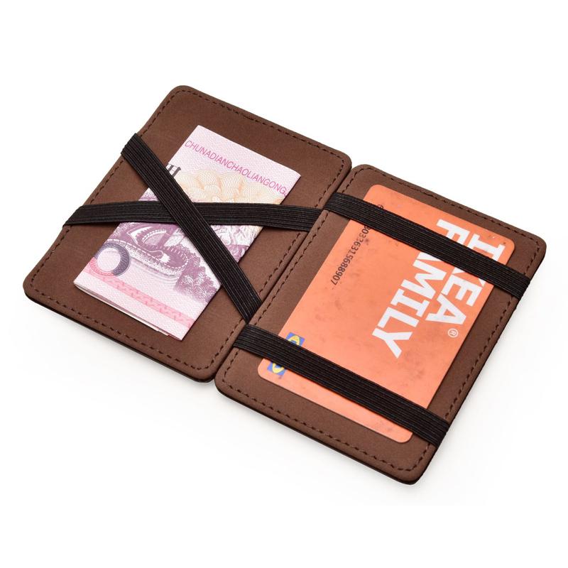 Free Shipping Compact Solid Color PU Leather Pouch Men - Thin Wallet Featuring An Elastic Band For Easy Carry Designer Bag Luxury Bag Tote Bag